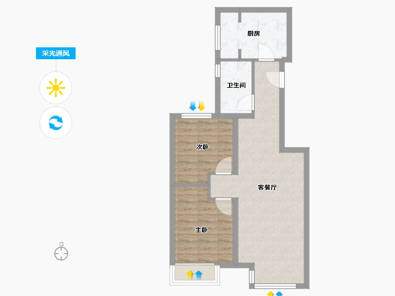 天津-天津市-富力又—城-58.94-户型库-采光通风