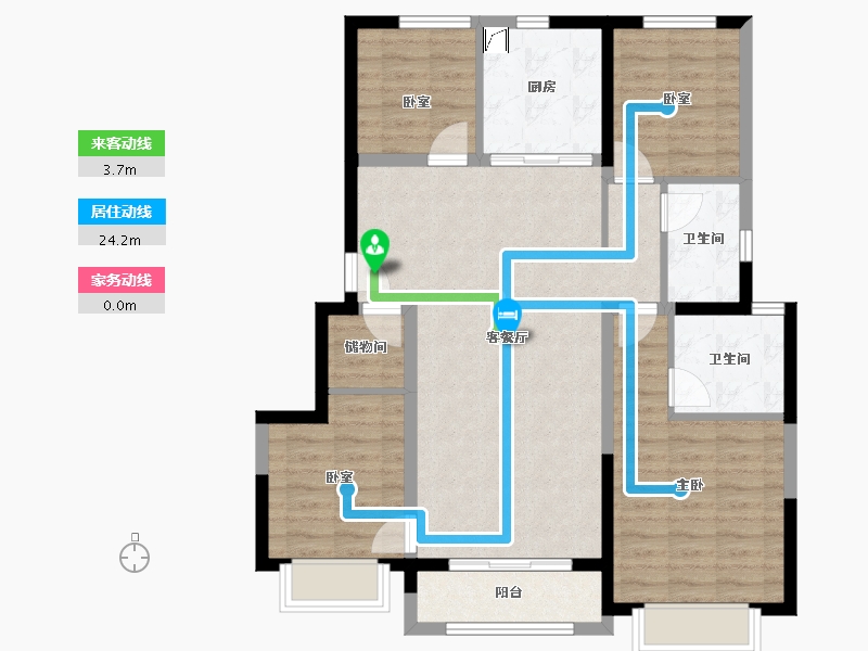 天津-天津市-振业御湖-96.37-户型库-动静线