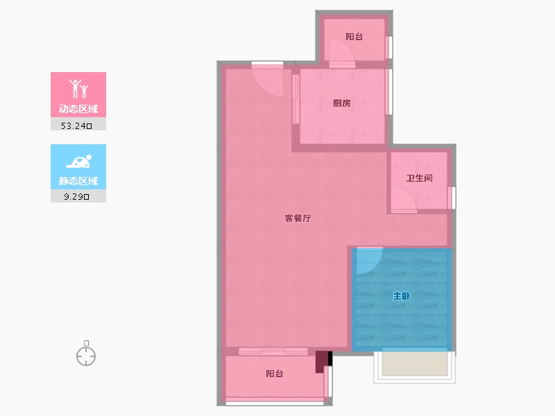 广东省-佛山市-龙湖越秀傲云-55.67-户型库-动静分区