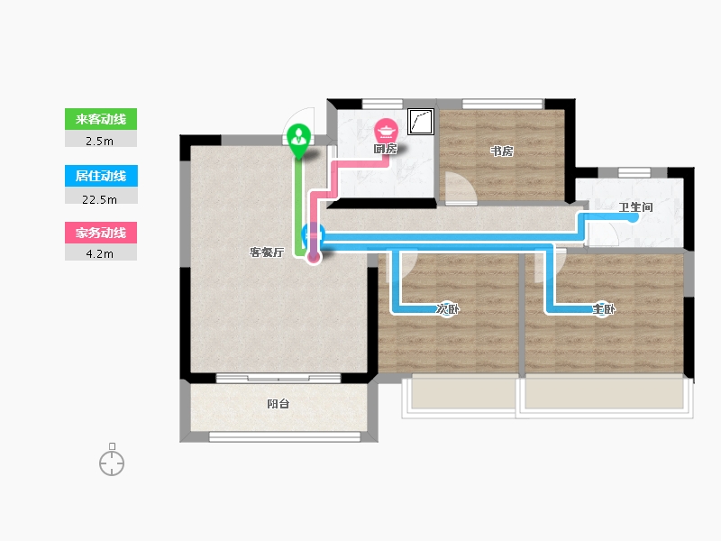 江苏省-南京市-江畔都会上城-71.20-户型库-动静线