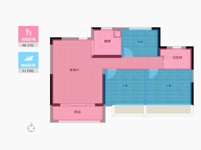 江苏省-南京市-江畔都会上城-71.20-户型库-动静分区