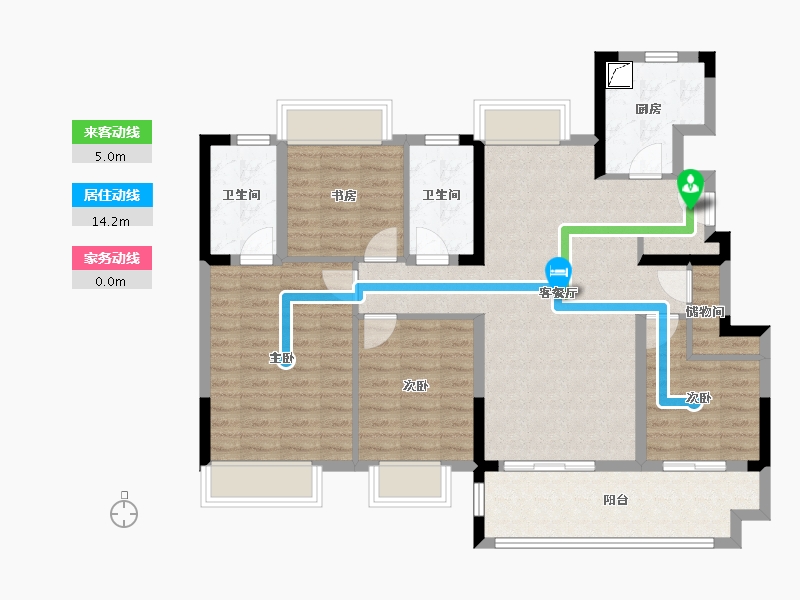 江苏省-南京市-水沐云筑-102.41-户型库-动静线