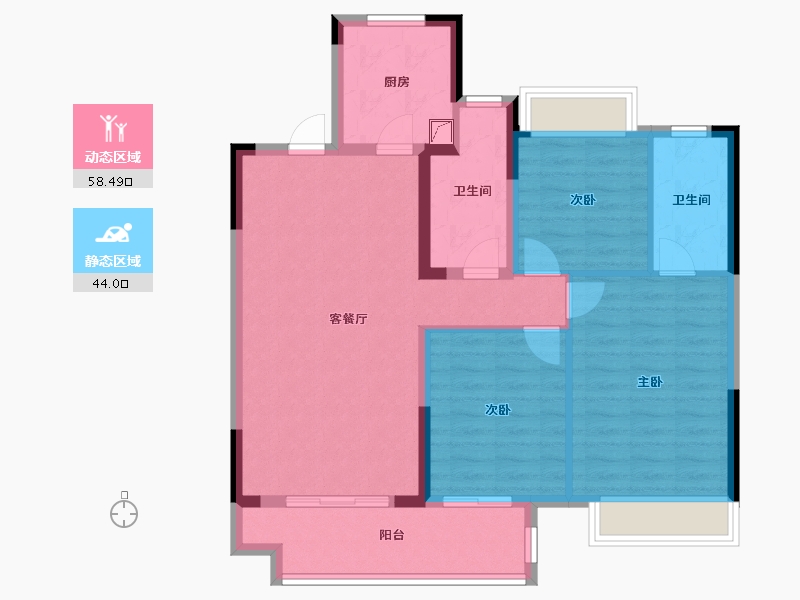 江苏省-南京市-水沐云筑-92.00-户型库-动静分区