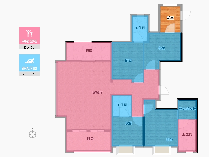 浙江省-杭州市-万科日耀之城-143.19-户型库-动静分区