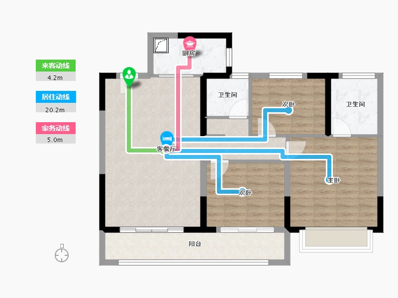 江苏省-南京市-江畔都会上城-86.40-户型库-动静线