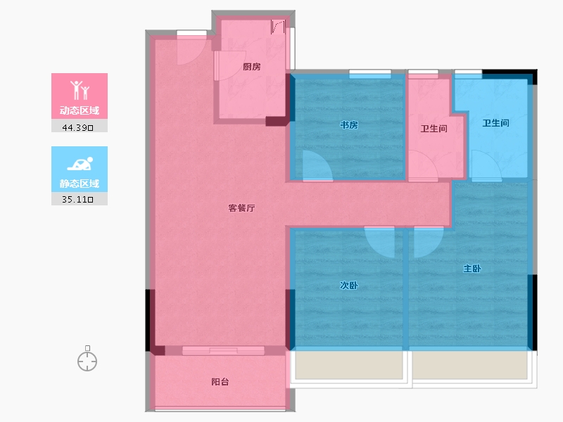 浙江省-杭州市-伟业熙境府-71.01-户型库-动静分区