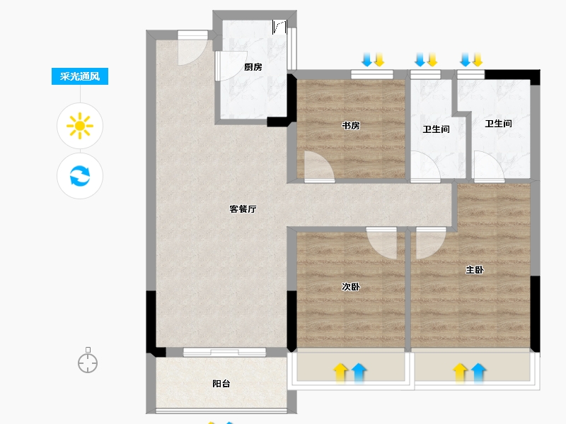 浙江省-杭州市-伟业熙境府-71.01-户型库-采光通风