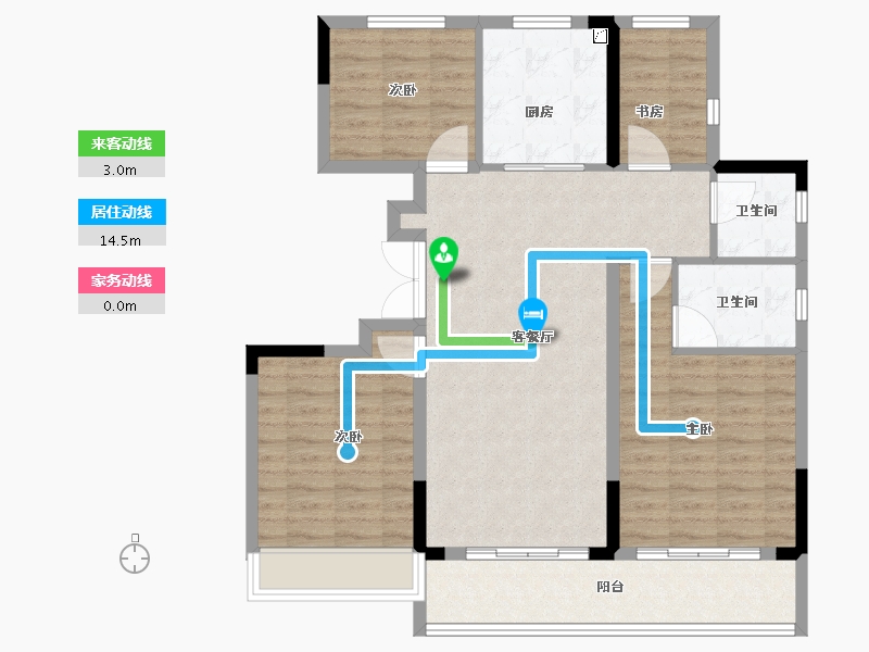 浙江省-杭州市-天润西麓府-100.00-户型库-动静线