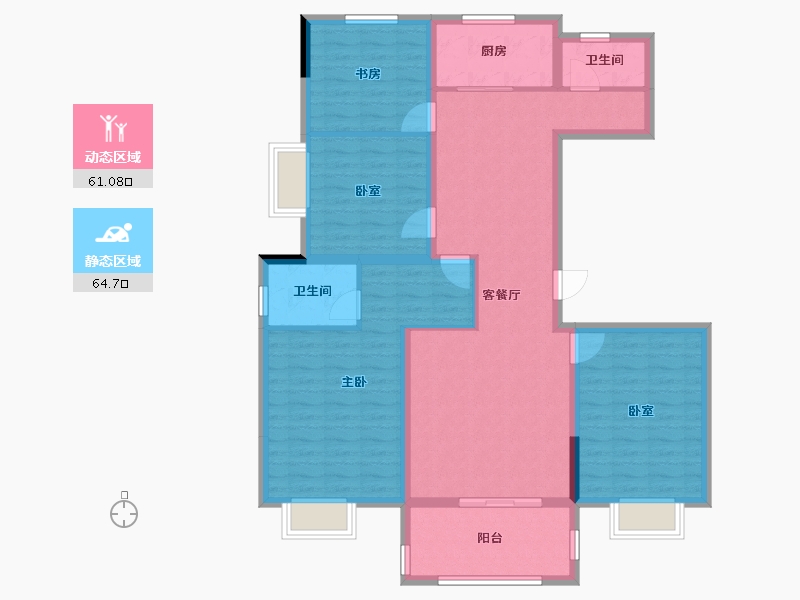 江西省-上饶市-龙城国际-112.60-户型库-动静分区