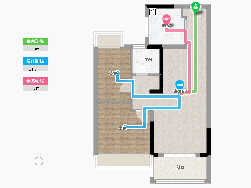 江苏省-南京市-望江悦府-60.00-户型库-动静线