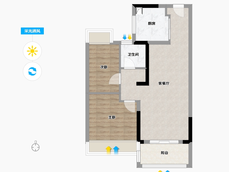 江苏省-南京市-望江悦府-60.00-户型库-采光通风