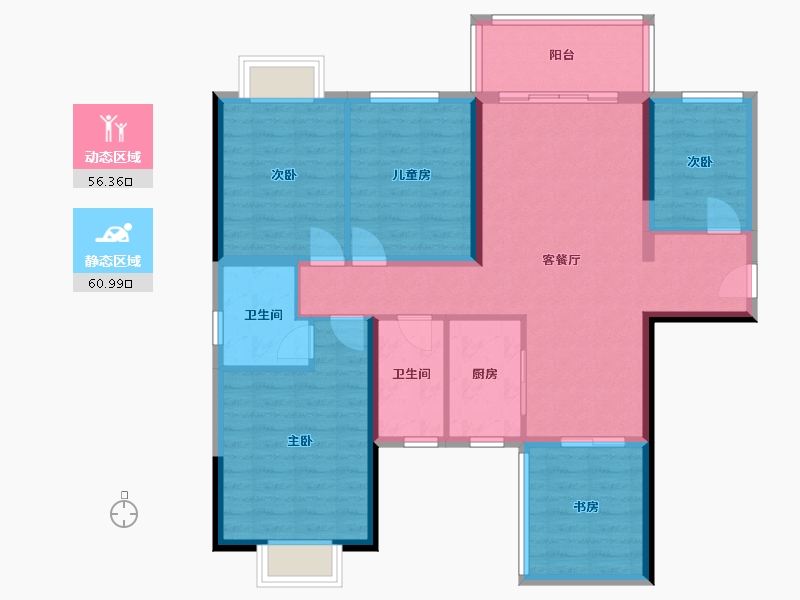 广西壮族自治区-玉林市-玉开东城经典-119.74-户型库-动静分区