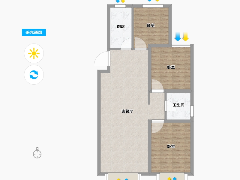 天津-天津市-中国铁建西派国印-80.00-户型库-采光通风