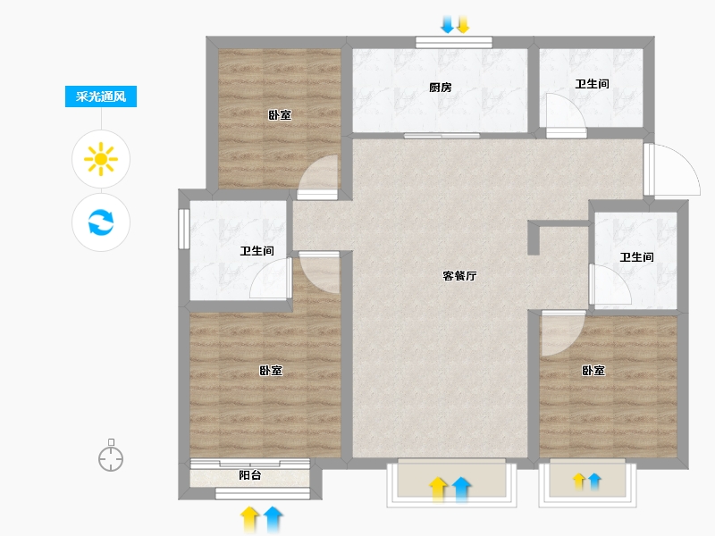 天津-天津市-中国铁建西派国印-88.00-户型库-采光通风