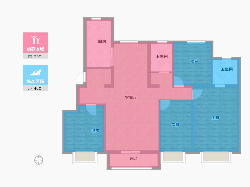 天津-天津市-宜禾南湾-108.00-户型库-动静分区