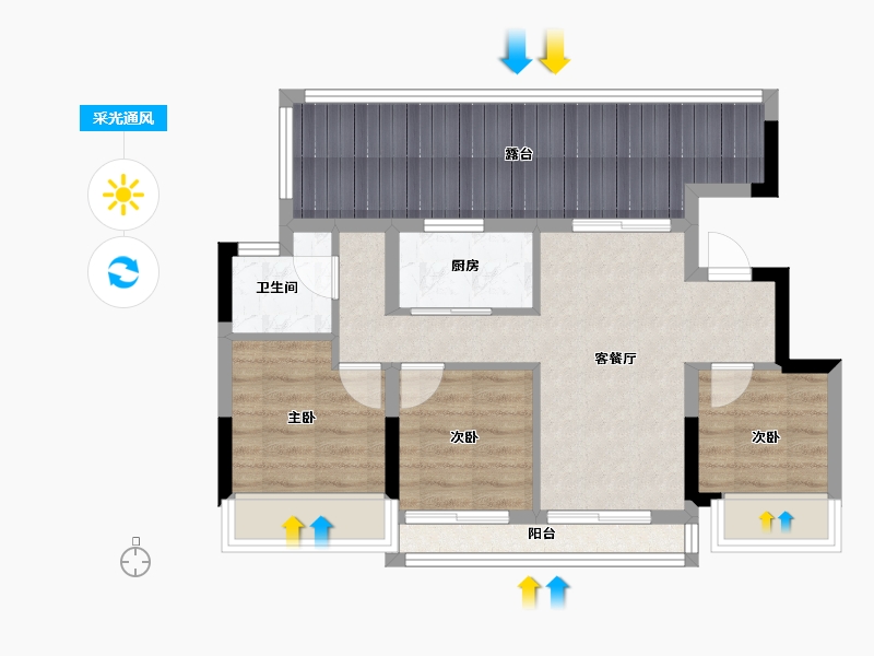 江苏省-南京市-江山大境-68.01-户型库-采光通风