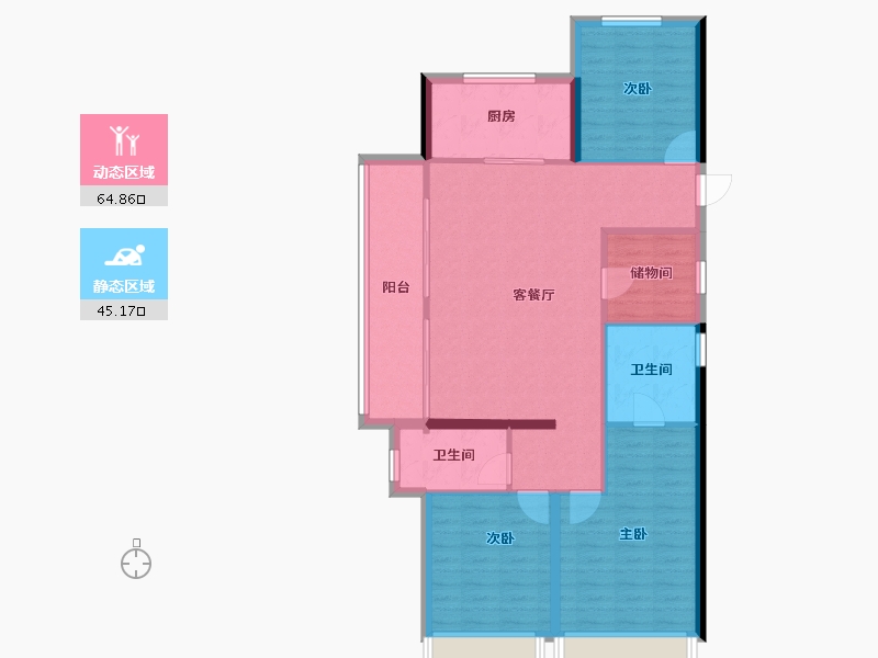 浙江省-杭州市-万科日耀之城-99.94-户型库-动静分区