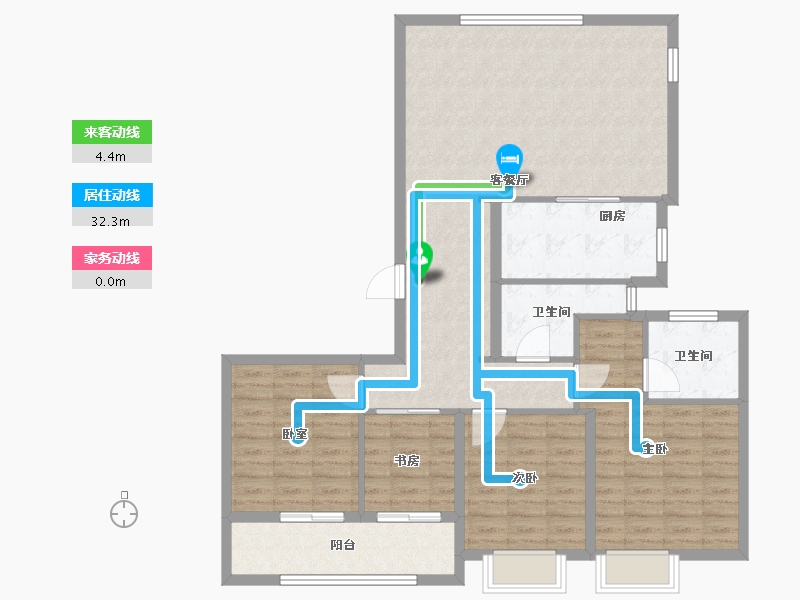 浙江省-杭州市-绿城春风金沙-112.80-户型库-动静线