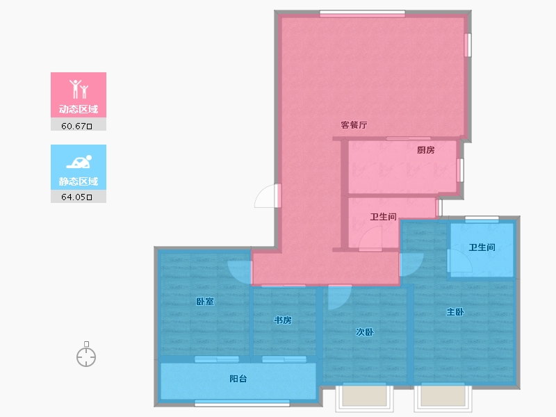 浙江省-杭州市-绿城春风金沙-112.80-户型库-动静分区