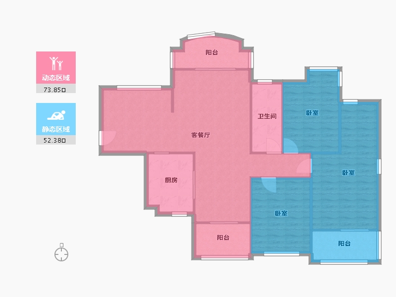 海南省-海口市-五源河公寓-B区-105.00-户型库-动静分区