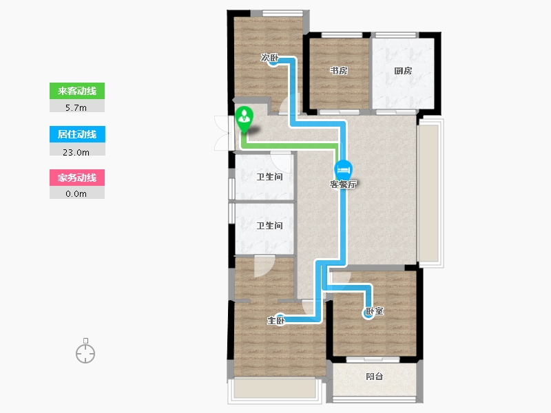 浙江省-杭州市-荷源府-98.50-户型库-动静线