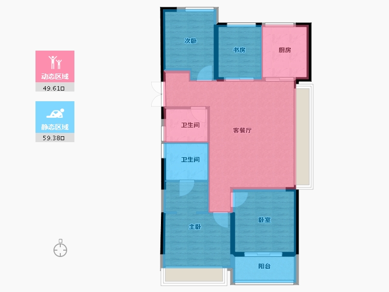 浙江省-杭州市-荷源府-98.50-户型库-动静分区