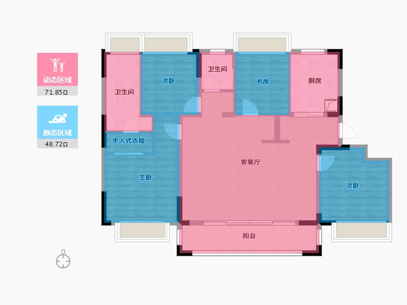 江苏省-南京市-栖樾府-108.01-户型库-动静分区