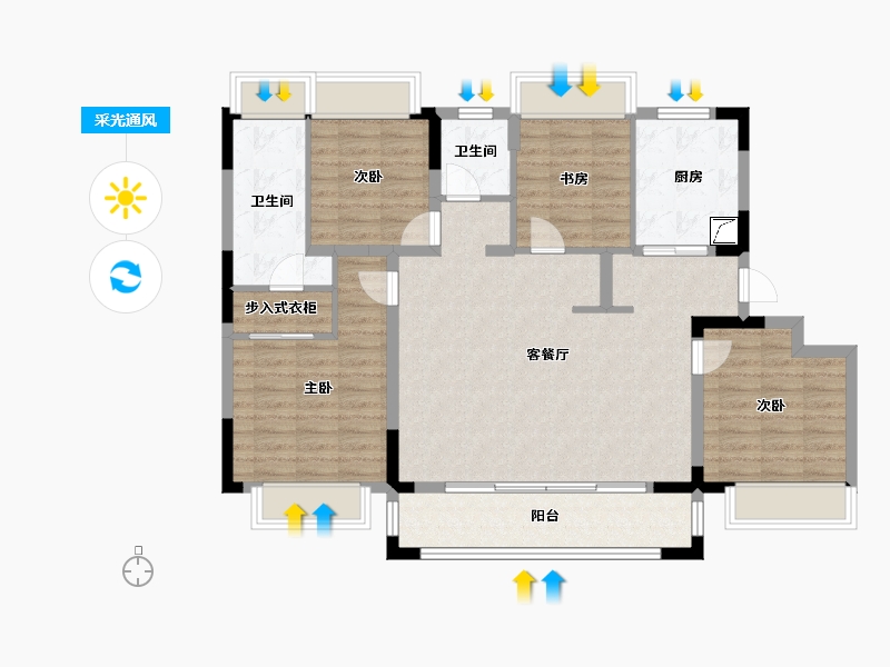 江苏省-南京市-栖樾府-108.01-户型库-采光通风