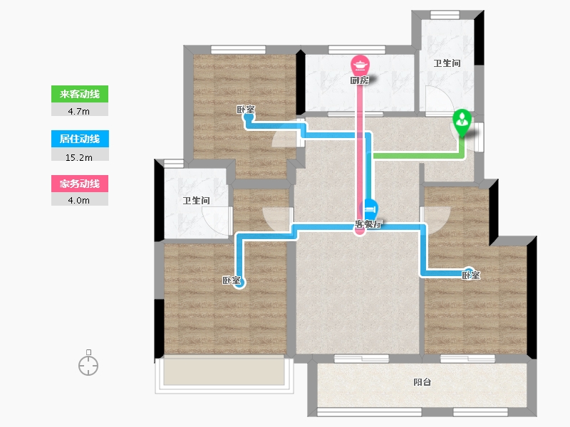 浙江省-杭州市-樟宜翠湾-76.96-户型库-动静线