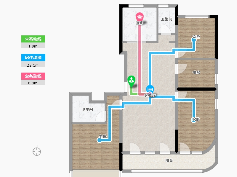 浙江省-台州市-湖畔嘉苑-122.00-户型库-动静线