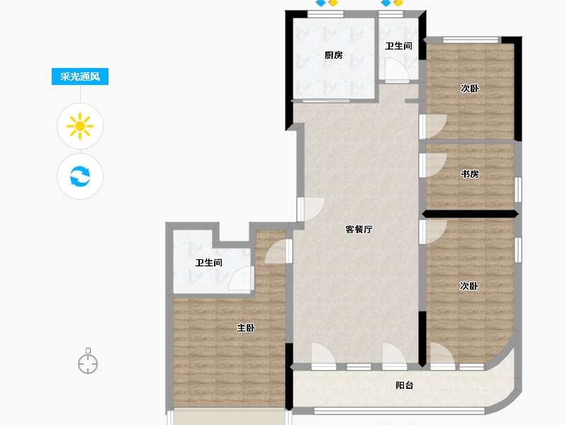 浙江省-台州市-湖畔嘉苑-122.00-户型库-采光通风