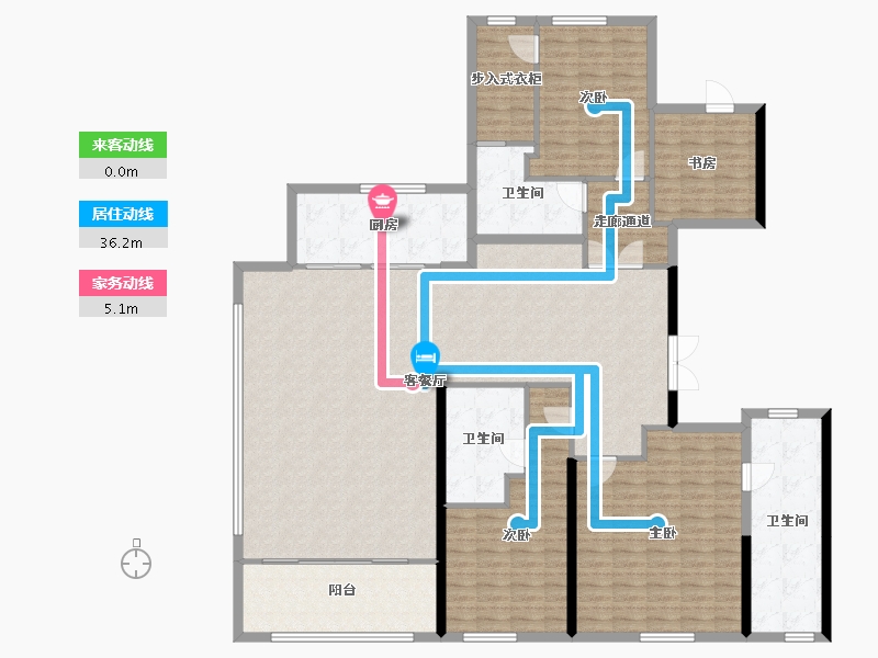 浙江省-杭州市-万科日耀之城-190.19-户型库-动静线