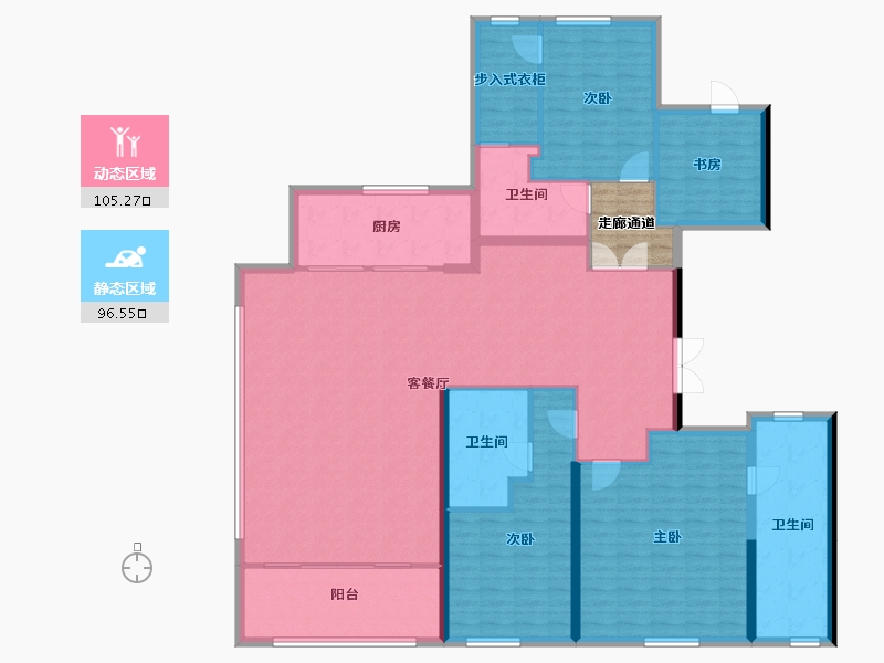 浙江省-杭州市-万科日耀之城-190.19-户型库-动静分区