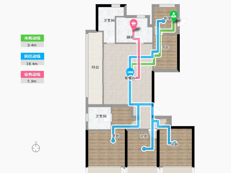 浙江省-杭州市-万科日耀之城-115.20-户型库-动静线