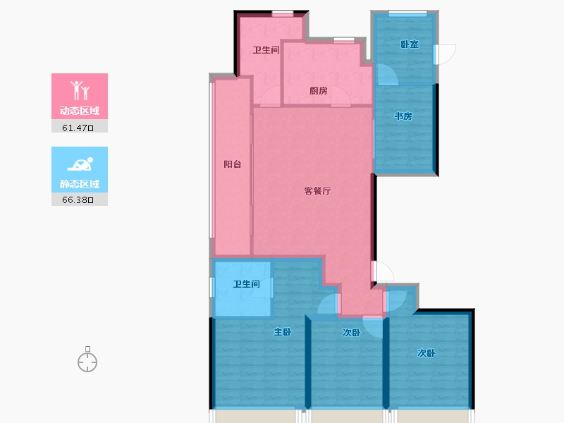 浙江省-杭州市-万科日耀之城-115.20-户型库-动静分区