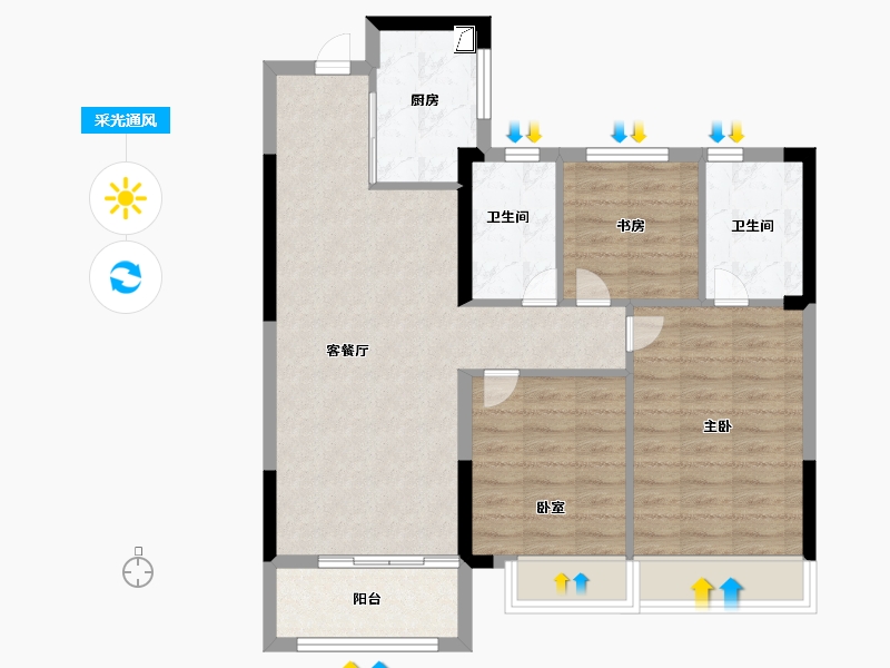 浙江省-杭州市-星合映-79.00-户型库-采光通风