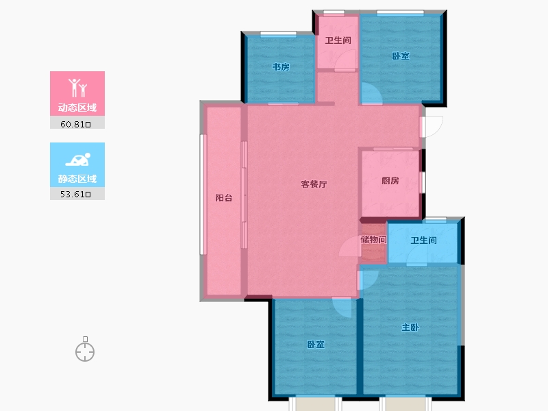 浙江省-杭州市-香港置地上河公元-103.87-户型库-动静分区