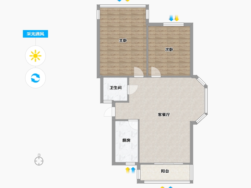 江苏省-扬州市-新世纪花苑-78.00-户型库-采光通风