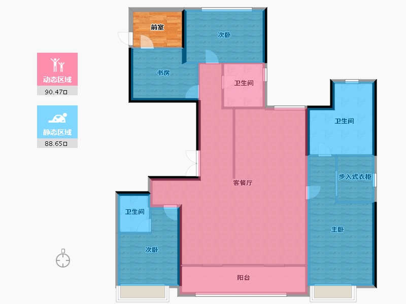 浙江省-杭州市-万科日耀之城-170.26-户型库-动静分区