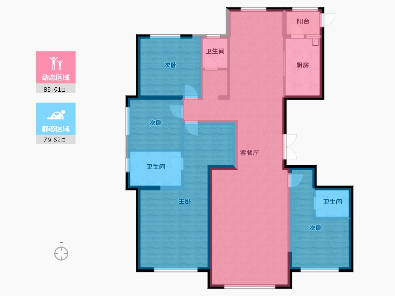 内蒙古自治区-鄂尔多斯市-城投玉园-146.00-户型库-动静分区