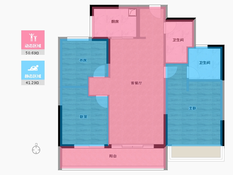 浙江省-杭州市-融信展望-82.40-户型库-动静分区