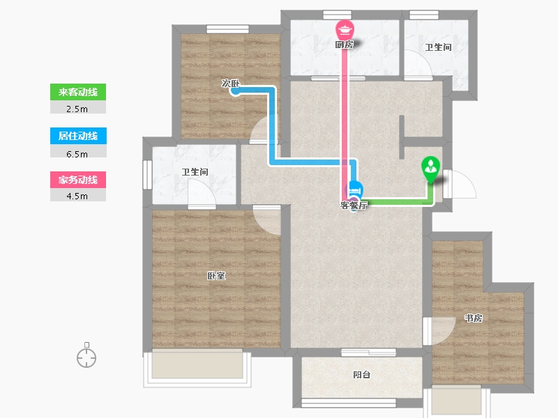 天津-天津市-实地常春藤-77.58-户型库-动静线