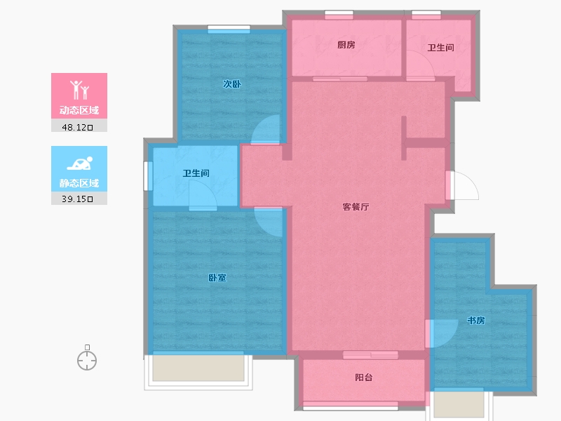 天津-天津市-实地常春藤-77.58-户型库-动静分区