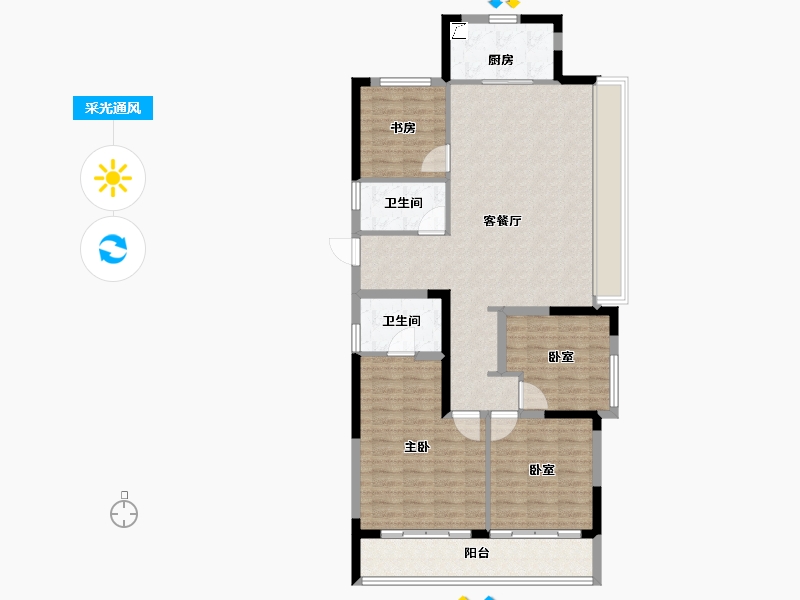 浙江省-杭州市-融信展望-111.20-户型库-采光通风