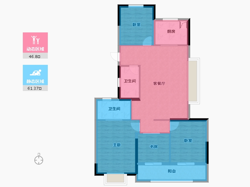 浙江省-杭州市-融创金昌启亚杭臻源-97.30-户型库-动静分区