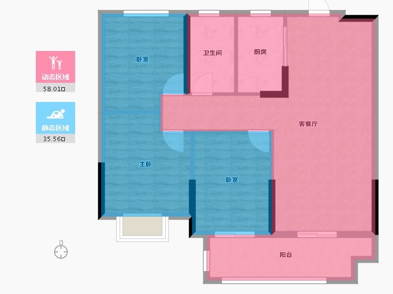 湖北省-黄石市-观澜府-84.00-户型库-动静分区