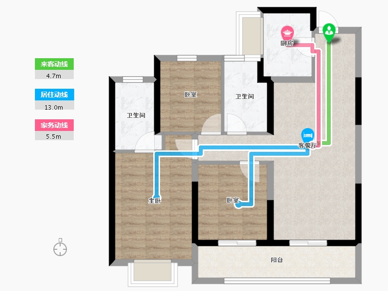 浙江省-杭州市-绿城湖上春风-78.68-户型库-动静线