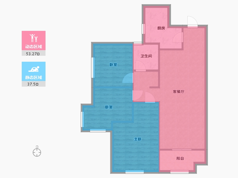 陕西省-西安市-旺座城-海德堡PARK-78.80-户型库-动静分区