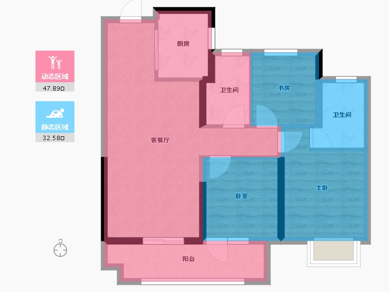 浙江省-杭州市-钱塘里-71.20-户型库-动静分区