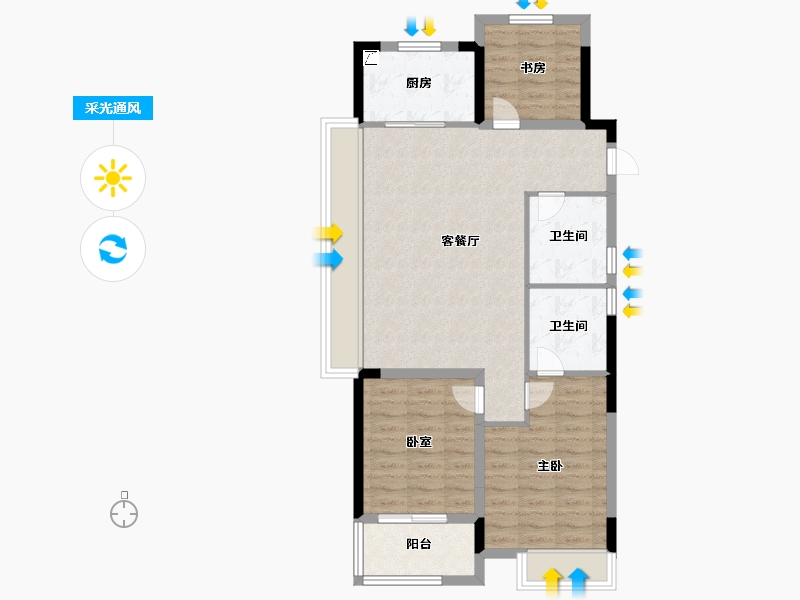 浙江省-杭州市-星合映-79.00-户型库-采光通风